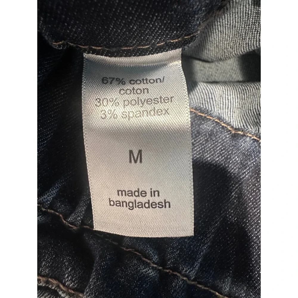 High‎ Waisted Paperbag Denim Shorts Medium Wash Blue Size Medium Stretch Pocket